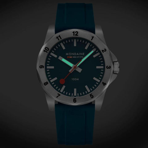 The Watch Boutique Mondaine Numeri Quartz Watch Blue Dial