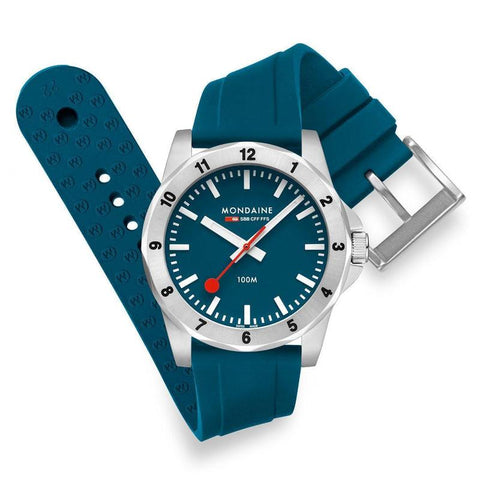 The Watch Boutique Mondaine Numeri Quartz Watch Blue Dial