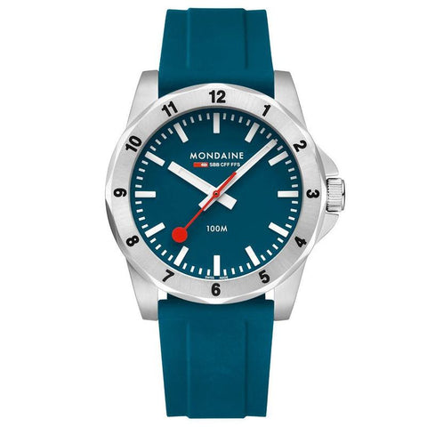 The Watch Boutique Mondaine Numeri Quartz Watch Blue Dial