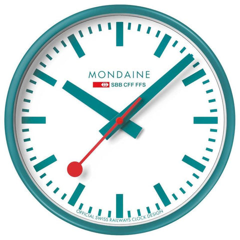 Mondaine Official Swiss Railways Teal Limited Edition Wall Clock