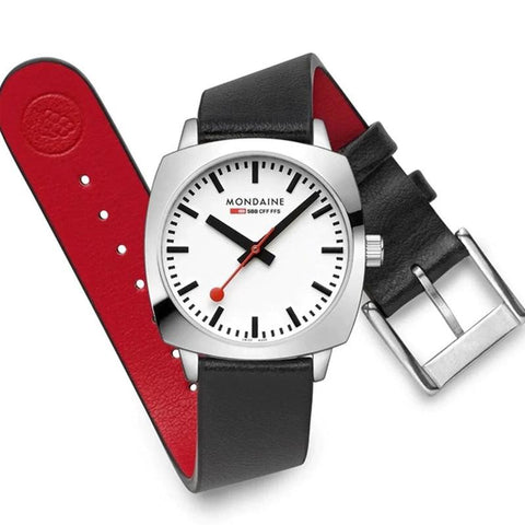 The Watch Boutique Mondaine Petit Cushion Nero Analogue 31mm