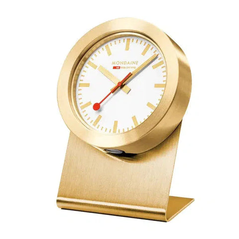The Watch Boutique Mondaine Table Clock Gold Tone 50mm