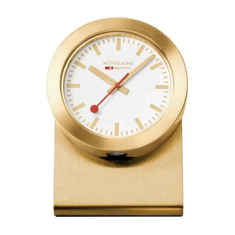 The Watch Boutique Mondaine Table Clock Gold Tone 50mm