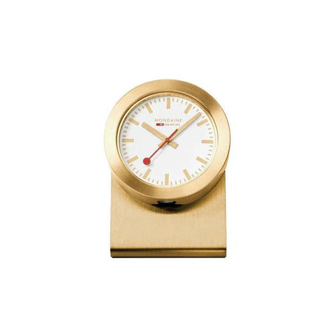 The Watch Boutique Mondaine Table Clock Gold Tone 50mm