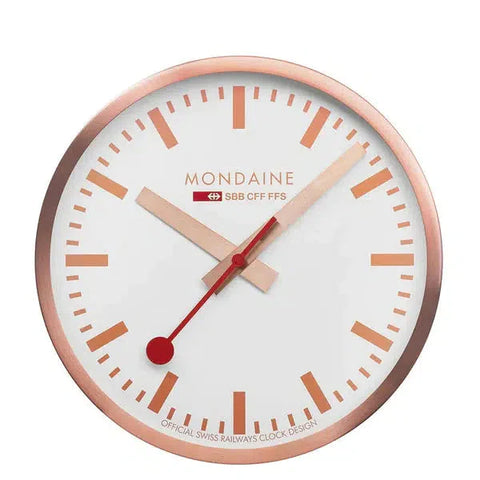 The Watch Boutique Mondaine Wall Clock Copper Tone 25cm