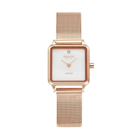 The Watch Boutique Obaku Adamas Rose - MOP Dial Stainless Steel Ladies Watch V301LXVWMV