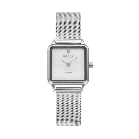 The Watch Boutique Obaku Adamas Steel - MOP Dial Stainless Steel Ladies Watch V301LXCWMC