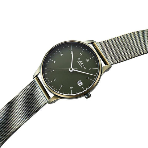 The Watch Boutique Obaku Chia Lille Leaf - Green Dial Ladies Watch V298LDEEME
