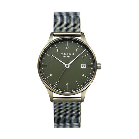 The Watch Boutique Obaku Chia Lille Leaf - Green Dial Ladies Watch V298LDEEME