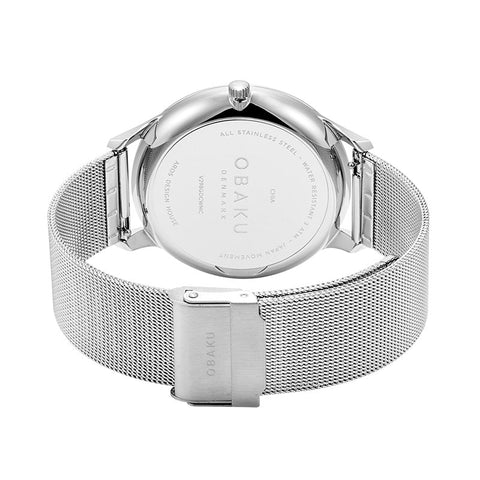 The Watch Boutique Obaku Chia Steel - White Dial Stainless Steel Gents Watch V298GDCWMC