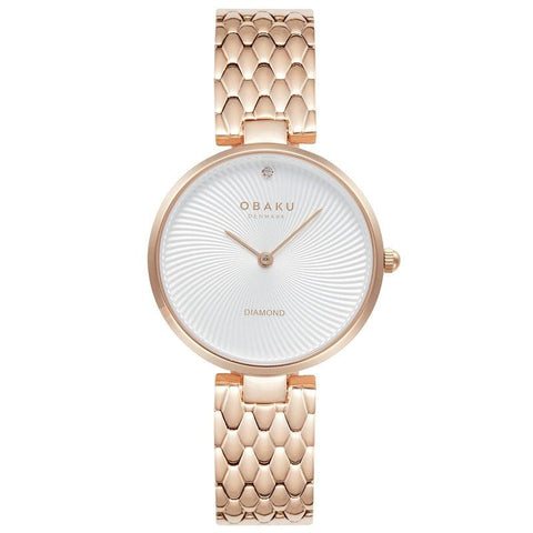 The Watch Boutique Obaku Diamant Fuchsia Rose Gold 32mm Watch - V256LXVISV