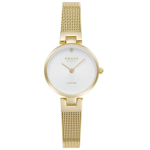 The Watch Boutique Obaku Diamant Petite Gold 24mm Watch - V256SXGIMG