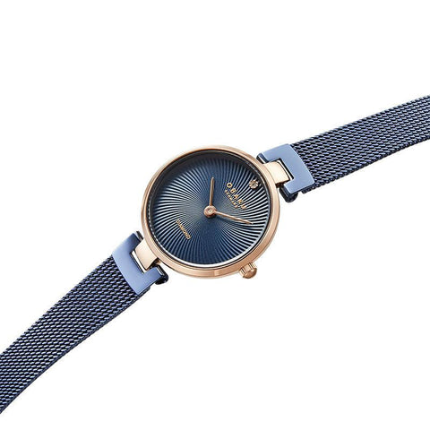 The Watch Boutique Obaku Diamant Petite Ocean - Blue Dial Ladies Watch V256SXVLML