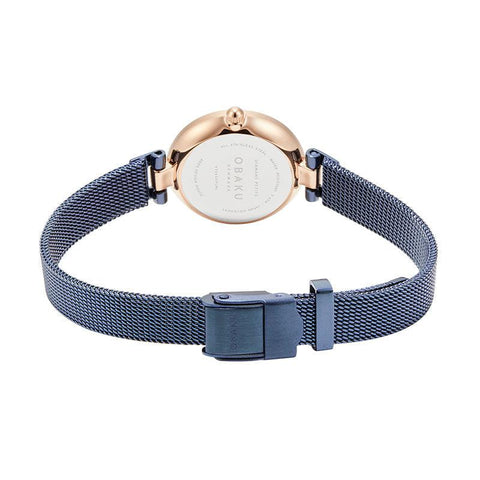 The Watch Boutique Obaku Diamant Petite Ocean - Blue Dial Ladies Watch V256SXVLML