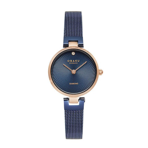 The Watch Boutique Obaku Diamant Petite Ocean - Blue Dial Ladies Watch V256SXVLML