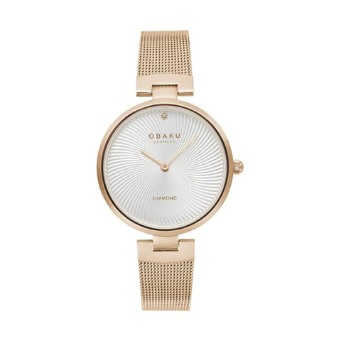 The Watch Boutique Obaku Diamant Rose Gold 32mm Watch - V256LXVIMV