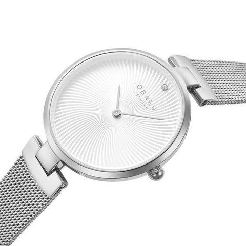 The Watch Boutique Obaku Diamant Steel White 32mm Watch - V256LXCIMC