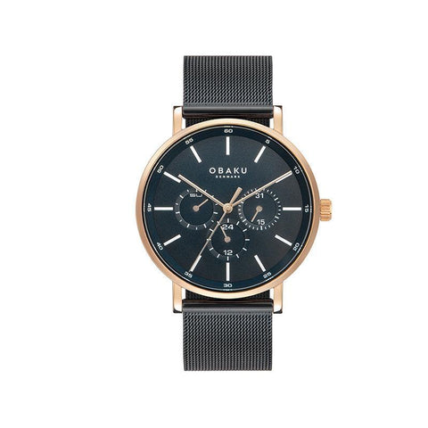The Watch Boutique Obaku Ege-Night Gents Multifunction Mesh Strap V246GMVBMB