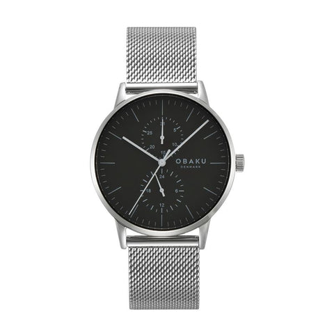 The Watch Boutique Obaku Eik Emerald - Black Dial Multifunction Mens Watch V308GMCEMC