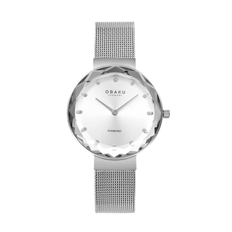 The Watch Boutique Obaku Facet Steel - Silver Dial Stainless Steel Ladies Watch V300LXCIMC