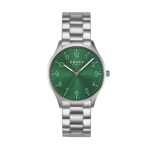 The Watch Boutique Obaku Falke Jade - Stainless Steel Strap Green Dial Watch V260GXCESC-DAF