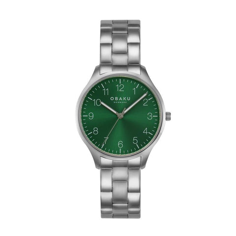 The Watch Boutique Obaku Falke Lille - Stainless Steel Strap Green Dial Watch V260LXCESC-DAF