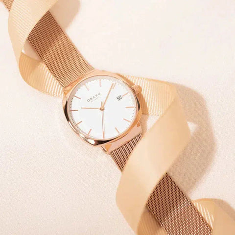 The Watch Boutique Obaku Felt Lille Rose Gold 33mm Watch - V273LDVWMV