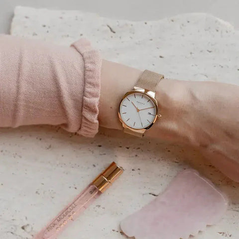 The Watch Boutique Obaku Felt Lille Rose Gold 33mm Watch - V273LDVWMV