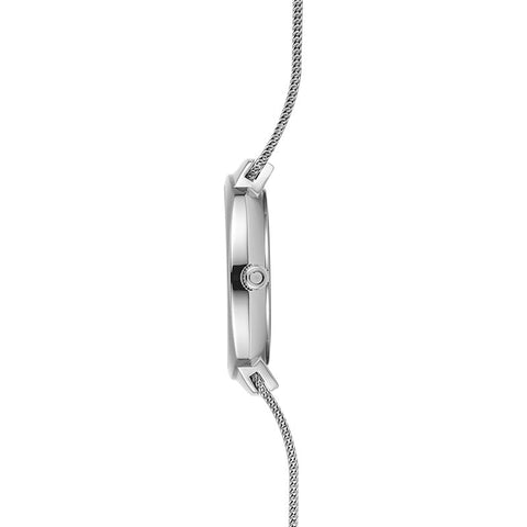 The Watch Boutique Obaku Felt Lille - Steel White Dial Silver Mesh Strap Lds V273LDCWMC
