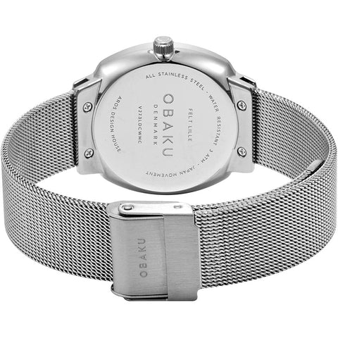 The Watch Boutique Obaku Felt Lille - Steel White Dial Silver Mesh Strap Lds V273LDCWMC