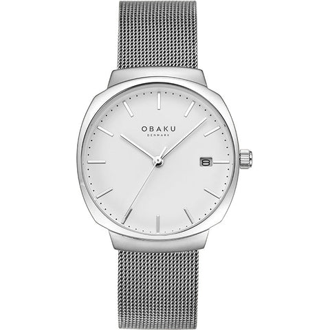 The Watch Boutique Obaku Felt Lille - Steel White Dial Silver Mesh Strap Lds V273LDCWMC
