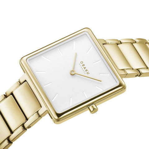 The Watch Boutique Obaku Firkant Cider Gold 28mm Watch - V259LXGISG