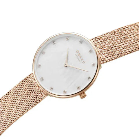 The Watch Boutique Obaku Glans Roses Rose Gold 36mm Watch - V288LXVWHV