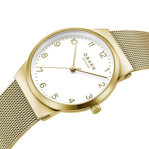 The Watch Boutique Obaku Land Gold White 32mm Watch - V255LXGIMG