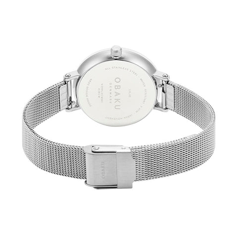 The Watch Boutique Obaku Lilje Steel - White Dial Ladies Watch V299LXCWMC-EJBCW