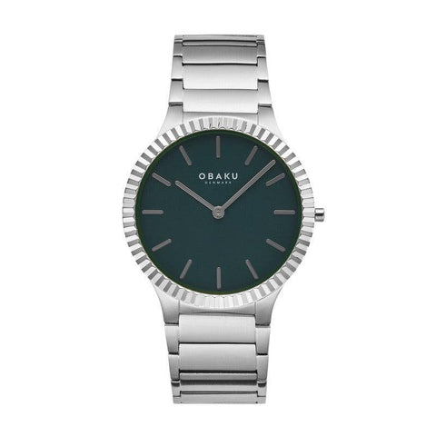The Watch Boutique Obaku Linje Jude - Blue Dial Stainless Steel Gents Watch V292GXCESC