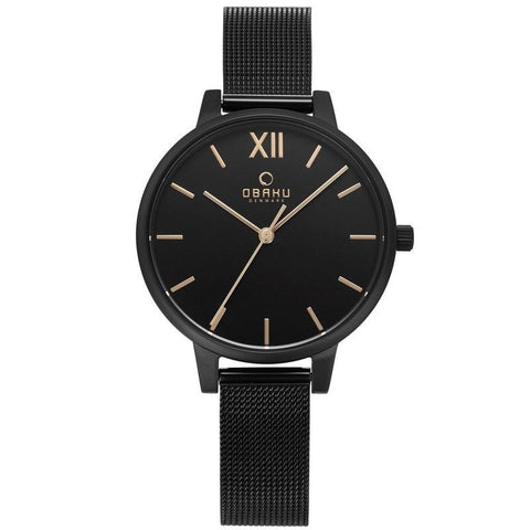 The Watch Boutique Obaku Liv Charcoal Black 34mm Watch - V209LXBBMB