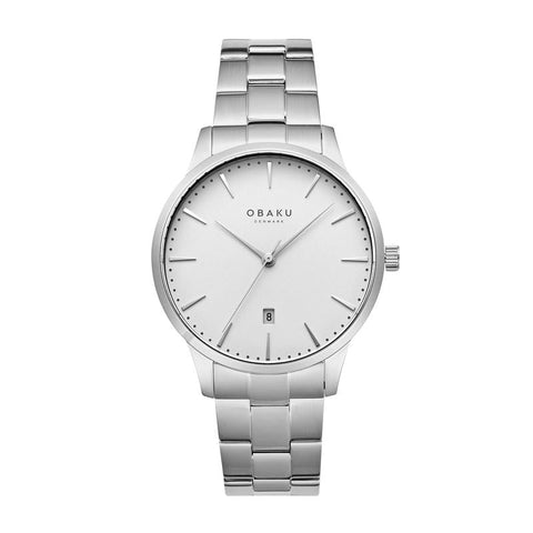 The Watch Boutique Obaku Lyng Stor Steel White 45mm Watch - V247XDCISC