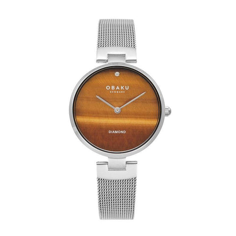 The Watch Boutique Obaku Mineral Fog - Brown Dial Stainless Steel Ladies Watch V256LHCNMC-DTED
