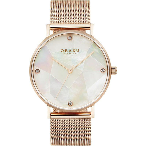 The Watch Boutique Obaku Mosaik Rose White 37mm Watch - V268LXVWMV