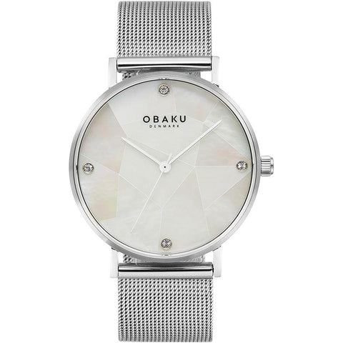The Watch Boutique Obaku Mosaik Steel White 37mm Watch - V268LXCWMC