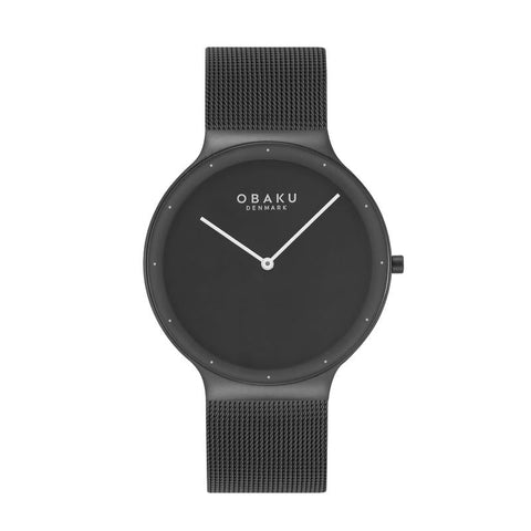The Watch Boutique Obaku Net Charcoal - Black Dial Stainless Steel Mens Watch V307GXBBMB