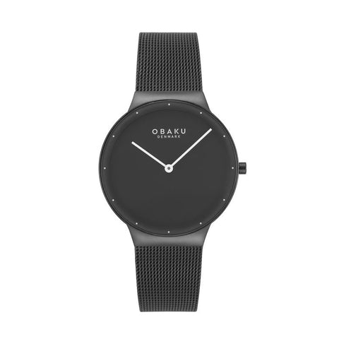 The Watch Boutique Obaku Net Lille Charcoal - Black Dial Stainless Steel Ladies Watch V307LXBBMB
