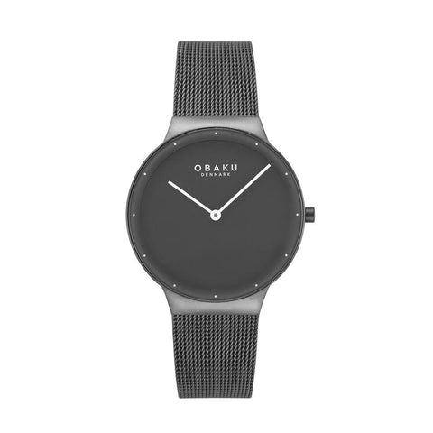 The Watch Boutique Obaku Net Lille Smokey - Black Dial Stainless Steel Ladies Watch V307LXUUMU