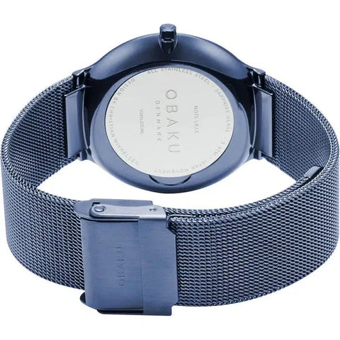 The Watch Boutique Obaku Note Ocean Blue Rose Gold 42mm Watch - V285GXSLML