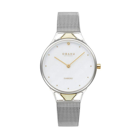 The Watch Boutique Obaku Pergament Steel - MOP Dial Stainless Steel Ladies Watch V302LXCWMC