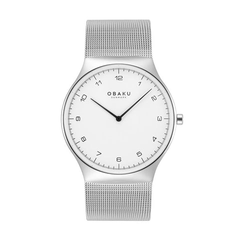 The Watch Boutique Obaku Slank Steel White 40mm Watch - V306GXCWMC