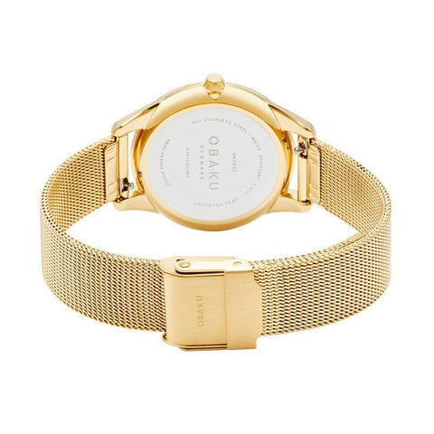 The Watch Boutique Obaku Smykke Gold - White Dial Stainless Steel Ladies Watch V297LXGIMG