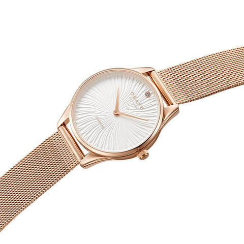 The Watch Boutique Obaku Smykke Rose Gold - White Dial Stainless Steel Ladies Watch V297LXVIMV