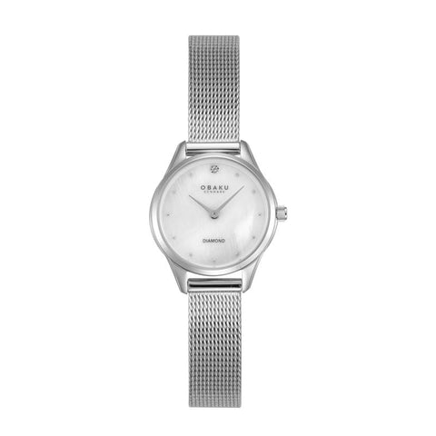 Obaku Smykke - Stainless Steel Mesh Strap Silver Dial Watch V297SXCWMC